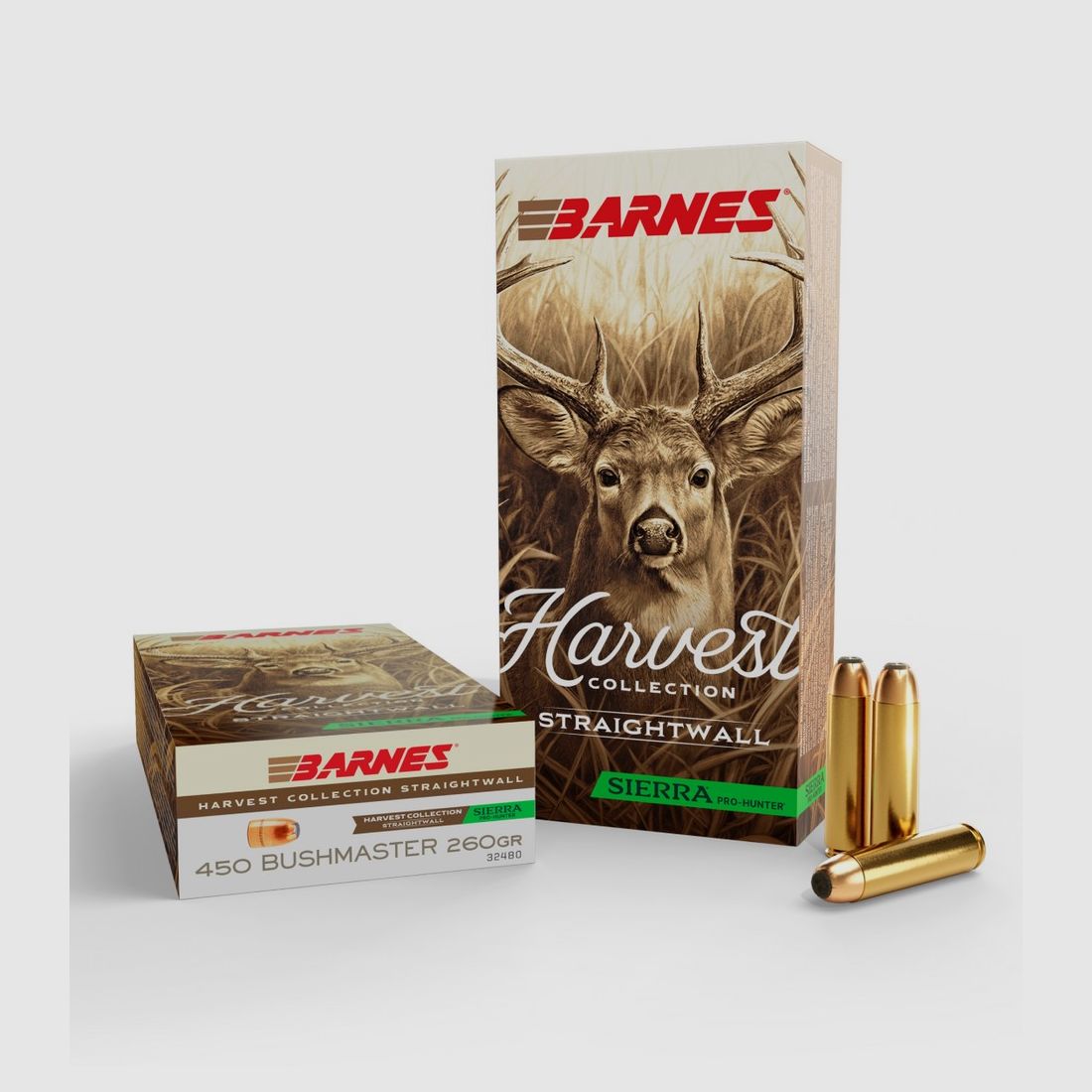 Barnes Harvest Collection .450 Bushmaster 16,8 g / 260 gr Sierra Pro-Hunter FN Jagdmunition – 20 Stück #32480