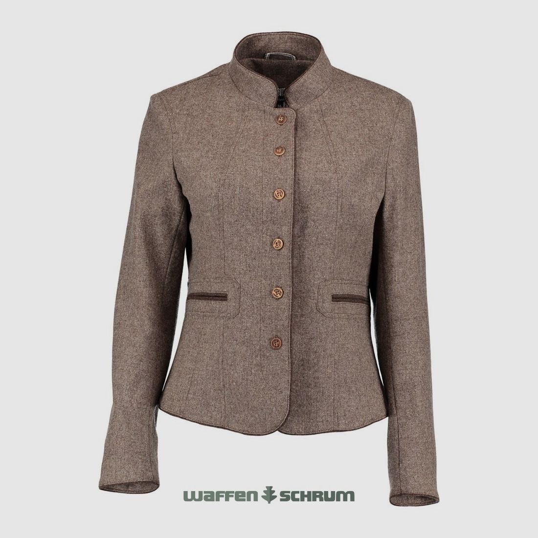 Gipfelstürmer damesjacket met staande kraag middelbeige