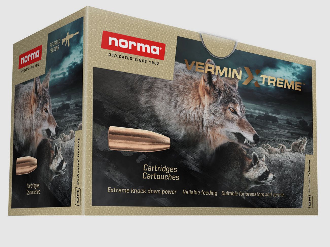 Patroon NORMA 222 REM 55GR VERMIN XTREME, afbeelding 1 van 3