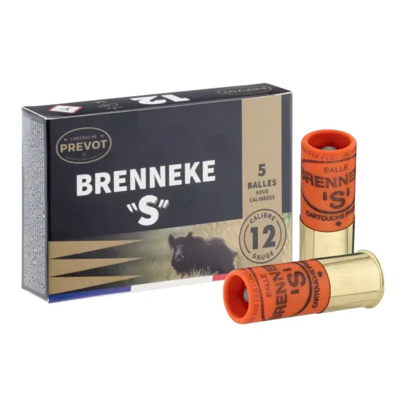 Balle de Chasse Prévot Brenneke S Demie-Blindée Calibre 12/70