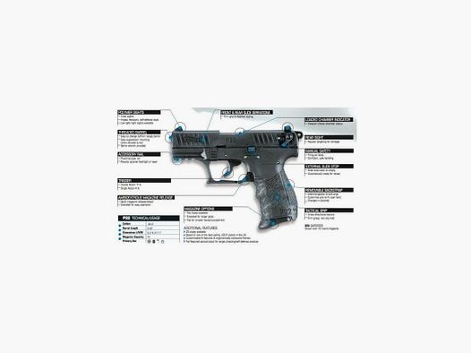 PISTOOL WALTHER P22QD 3, 42 C 22 LR