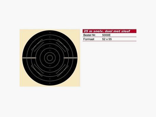 Schmid Paper Target 25m Pistol Rapid Fire/Duel with Slanted Mounting Slots, NOT Numbered, 52x55, 1 Target