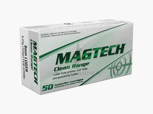 Magtech 9 mm Luger Clean Range FEB 8,0g/124grs.