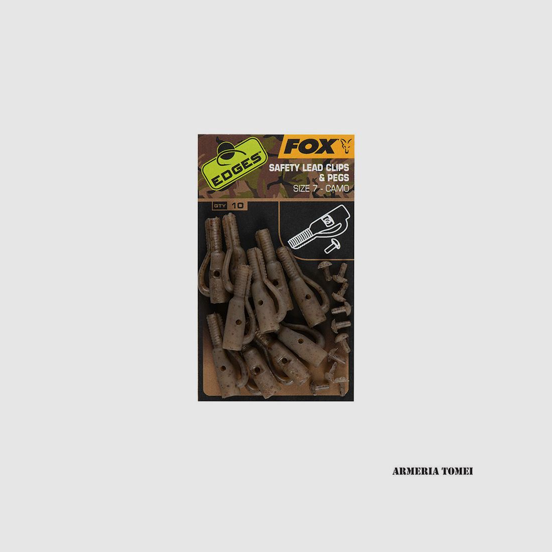 FOX – EDGES™ SAFETY LEAD CLIPS & PEGS SIZE 7 – CAMO (10PCS), image 1 of 2