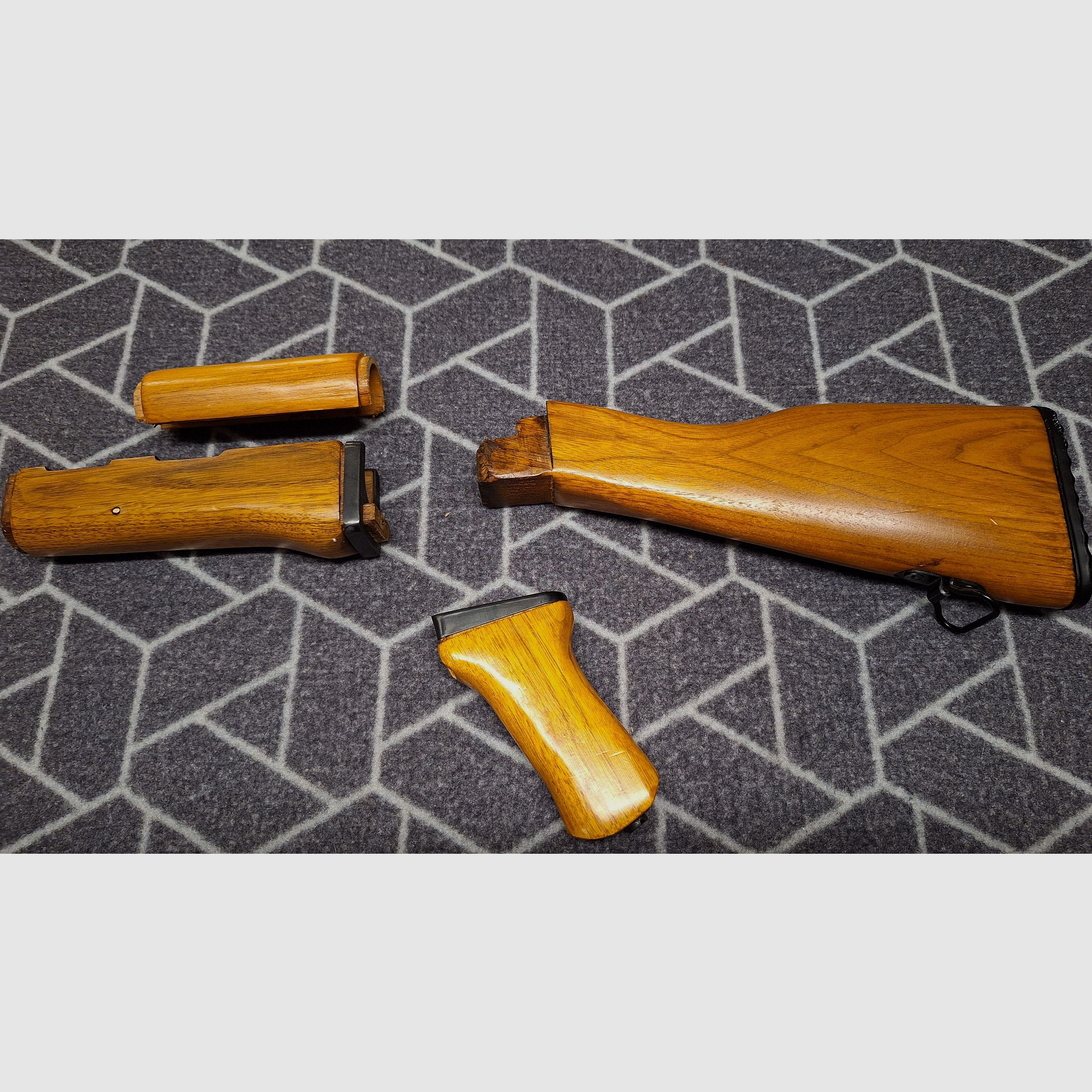 AK47 wooden stock set complete!