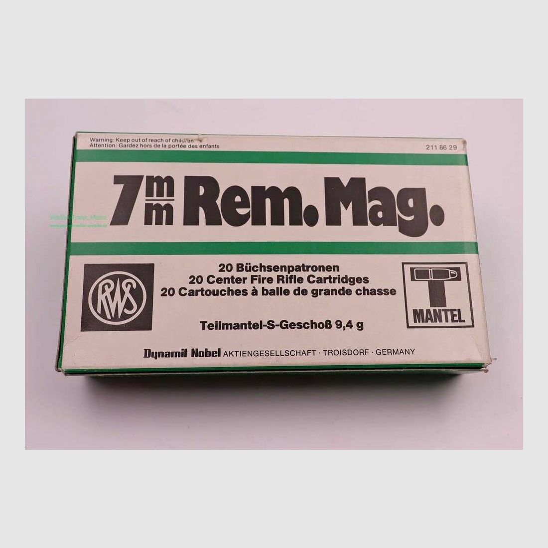 RWS (WZd.Fa.Rottweil) Büchsenpatronen 7mmRemMag