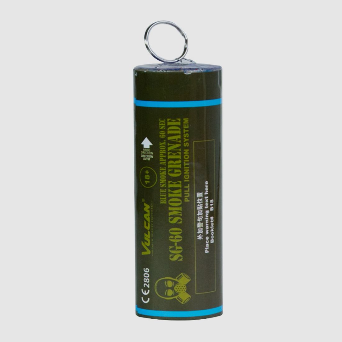 Grenade fumigène avec allumeur à tirage 60 sec. Vert