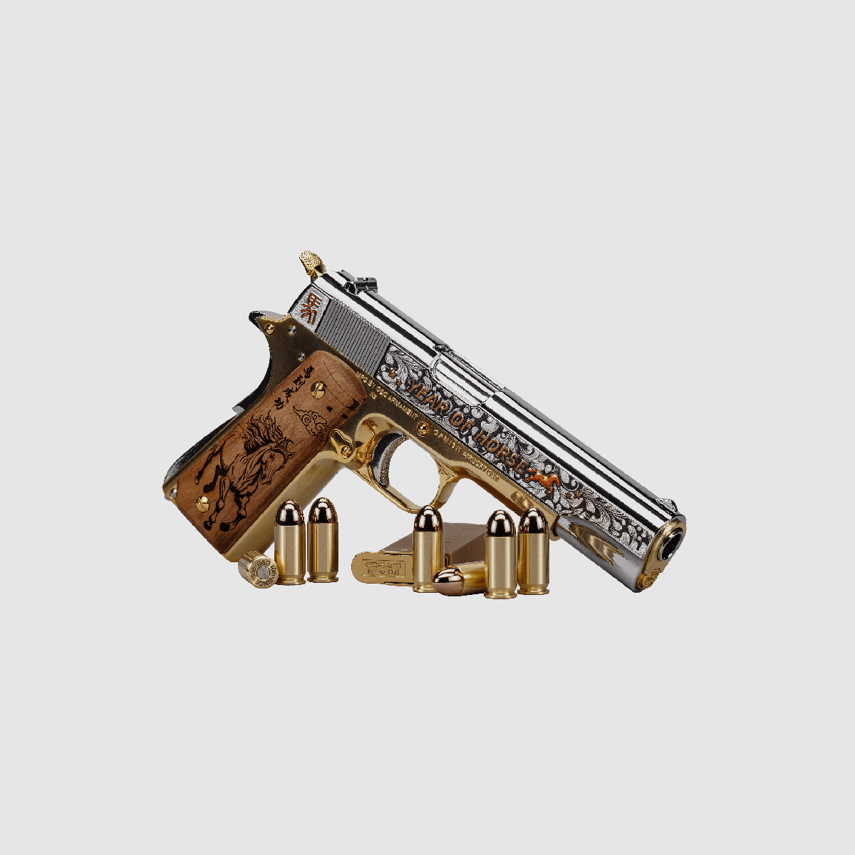 GPM1911 40th Anniversary Warhorse Edition Gas Blow Back Pistol – Gold / Silver -F- | G&G, image 4 of 11