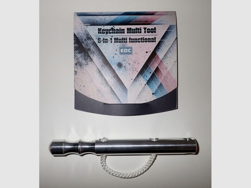 Kubotan (Schlagkraftverstärker), Aluminium, silber u. Roxon Multitool 6-in, neu!