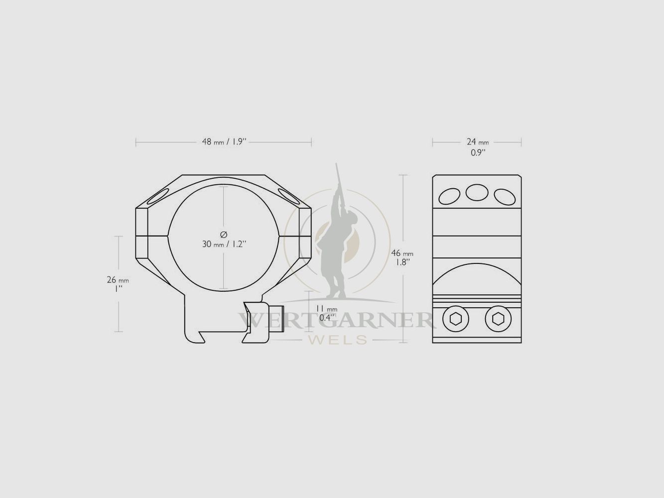Hawke Tactical Ring Montagen 9-11mm 30mm medium, Bild 1 von 2