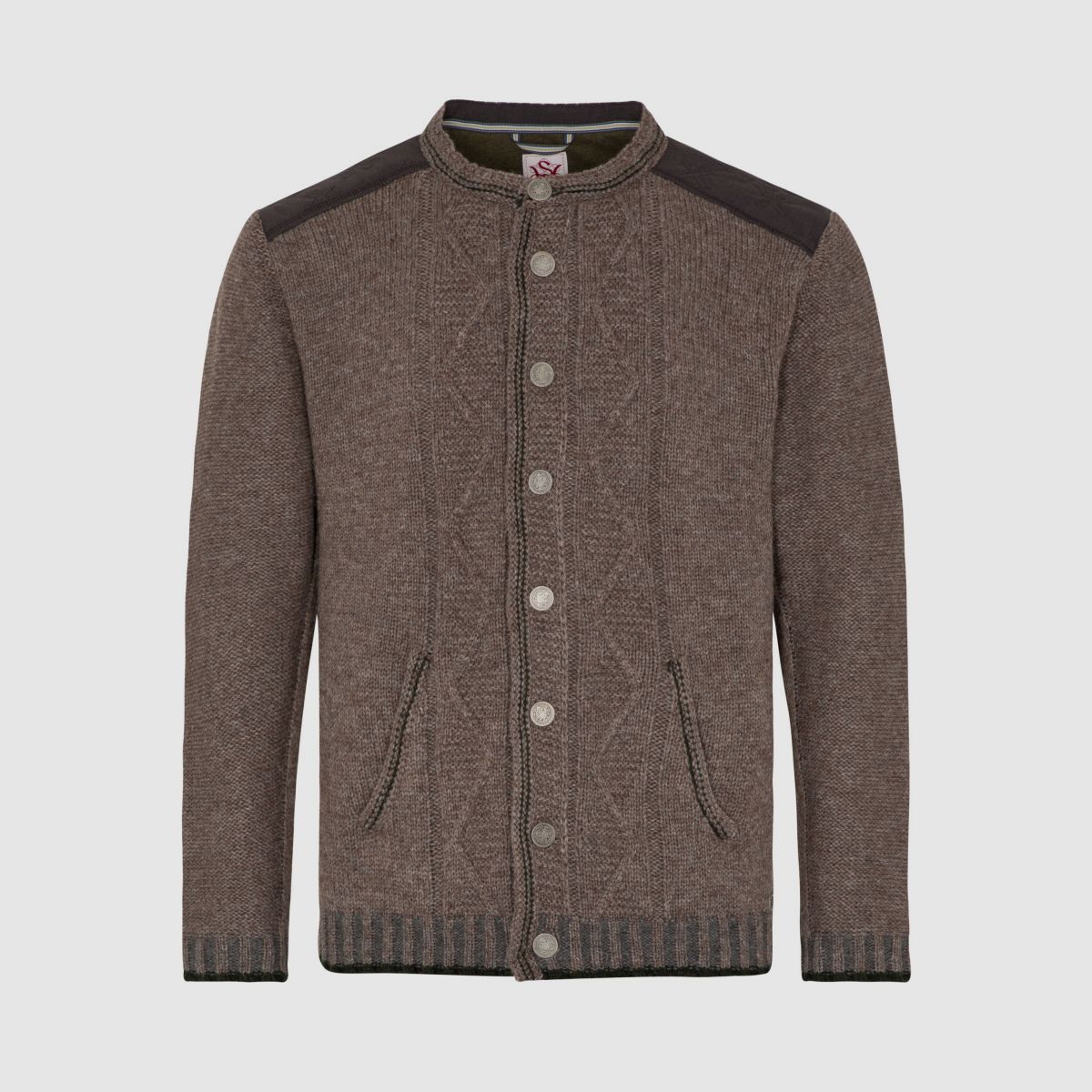 SPIETH & WENSKY Strickjacke Herren Braunmelange