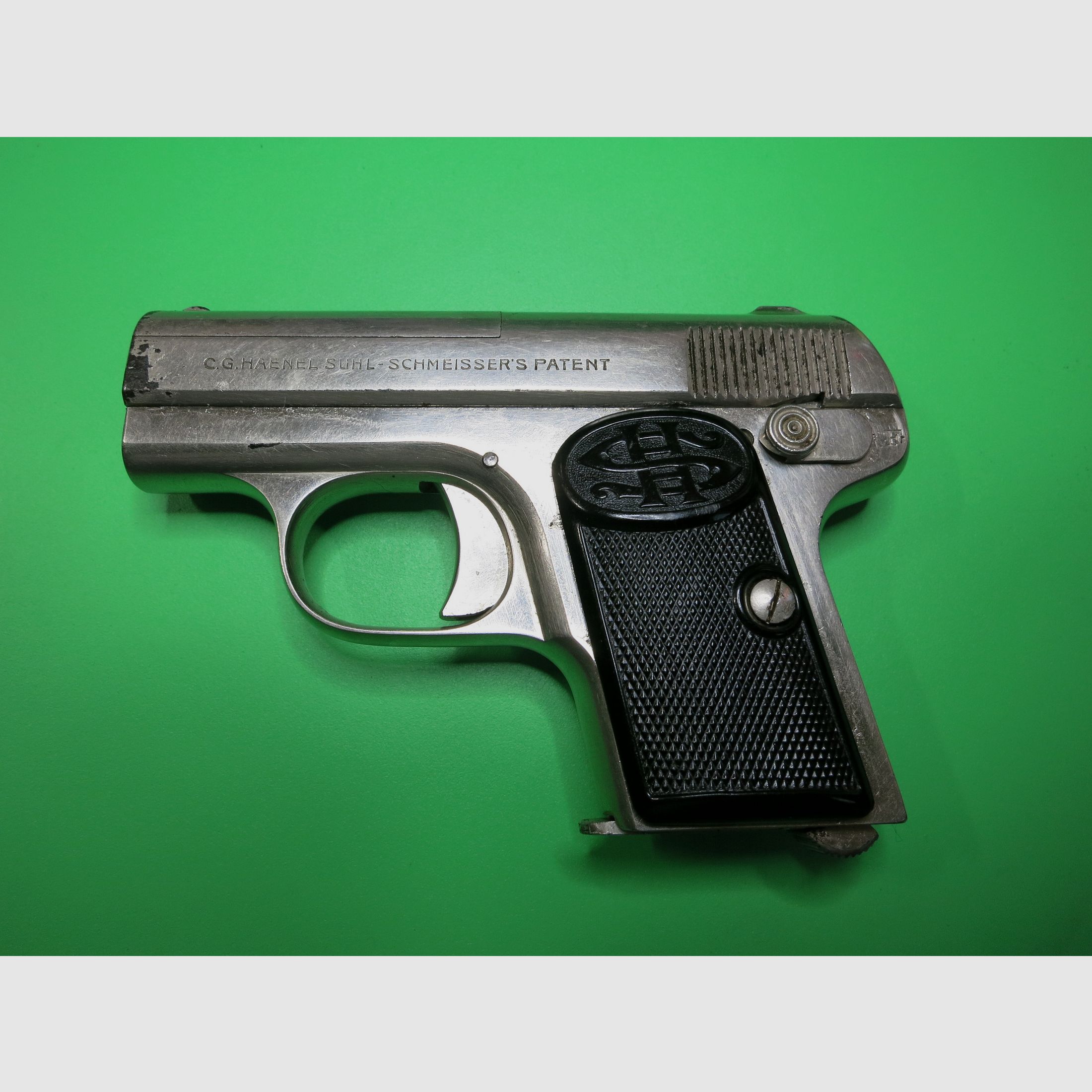 C.G. Haenel, Modell I, 6,35 mm Browning, absolute Rarität, Taschenpistole     #79