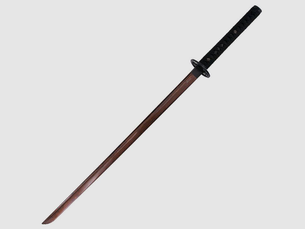 Katana White inclusa scatola di legno e lama in damasco rosso, immagine 3 di 6