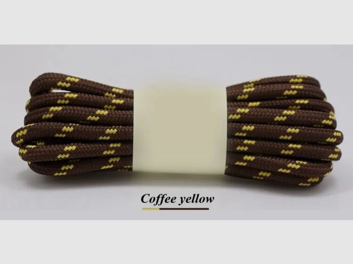 Veters 160 cm - Red Brown Yellow / Black Fluorescent Green / Coffee Yellow, afbeelding 4 van 4
