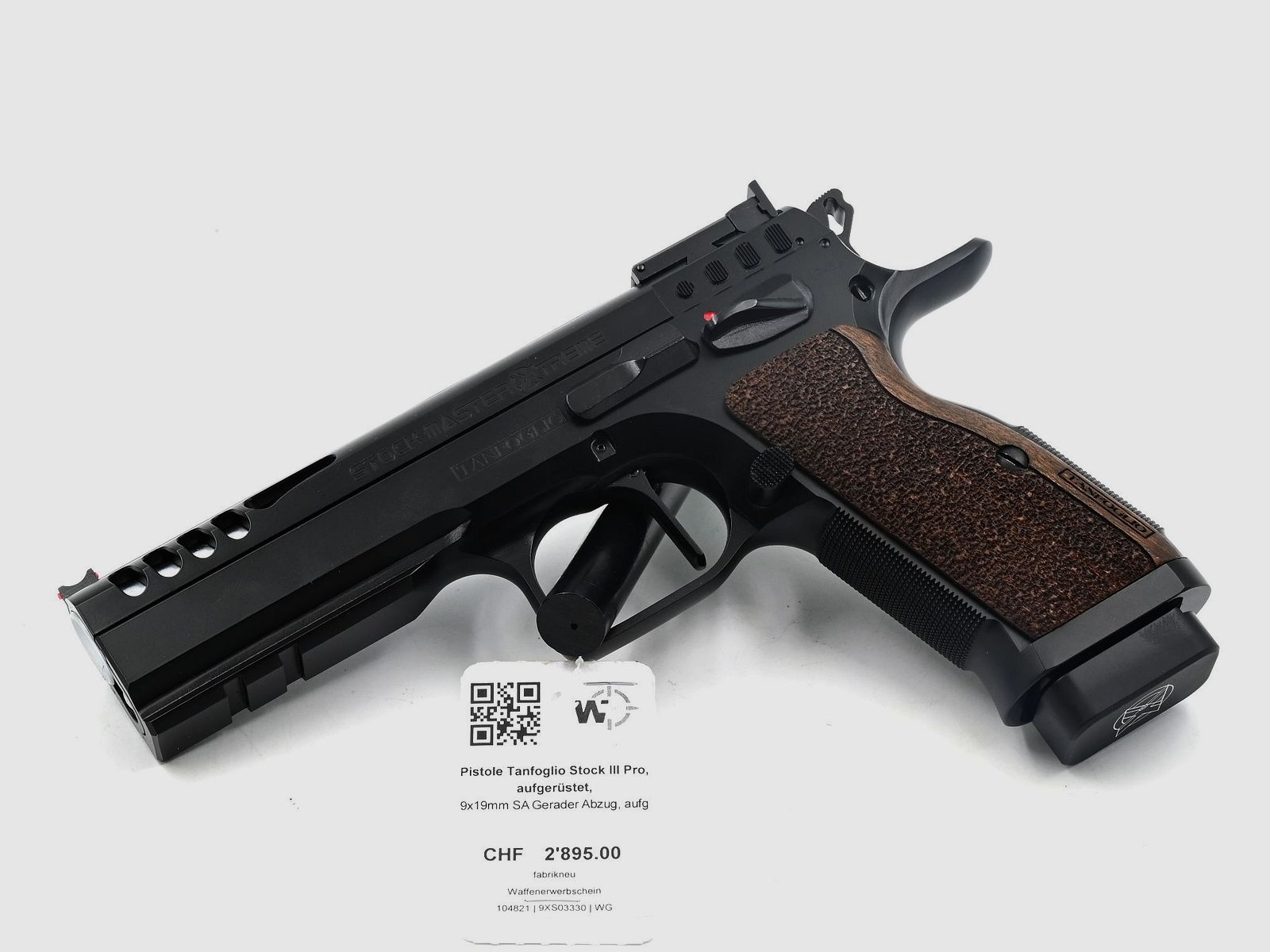 Pistole Tanfoglio Stock III Pro, aufgerüstet, 9×19, SA, Gerader Abzug, Bull Barrel, Bild 1 von 2