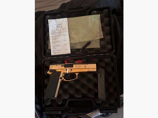 Browning 9mm Schreckschuss – Goldoptik – Top Zustand – PTB geprüft