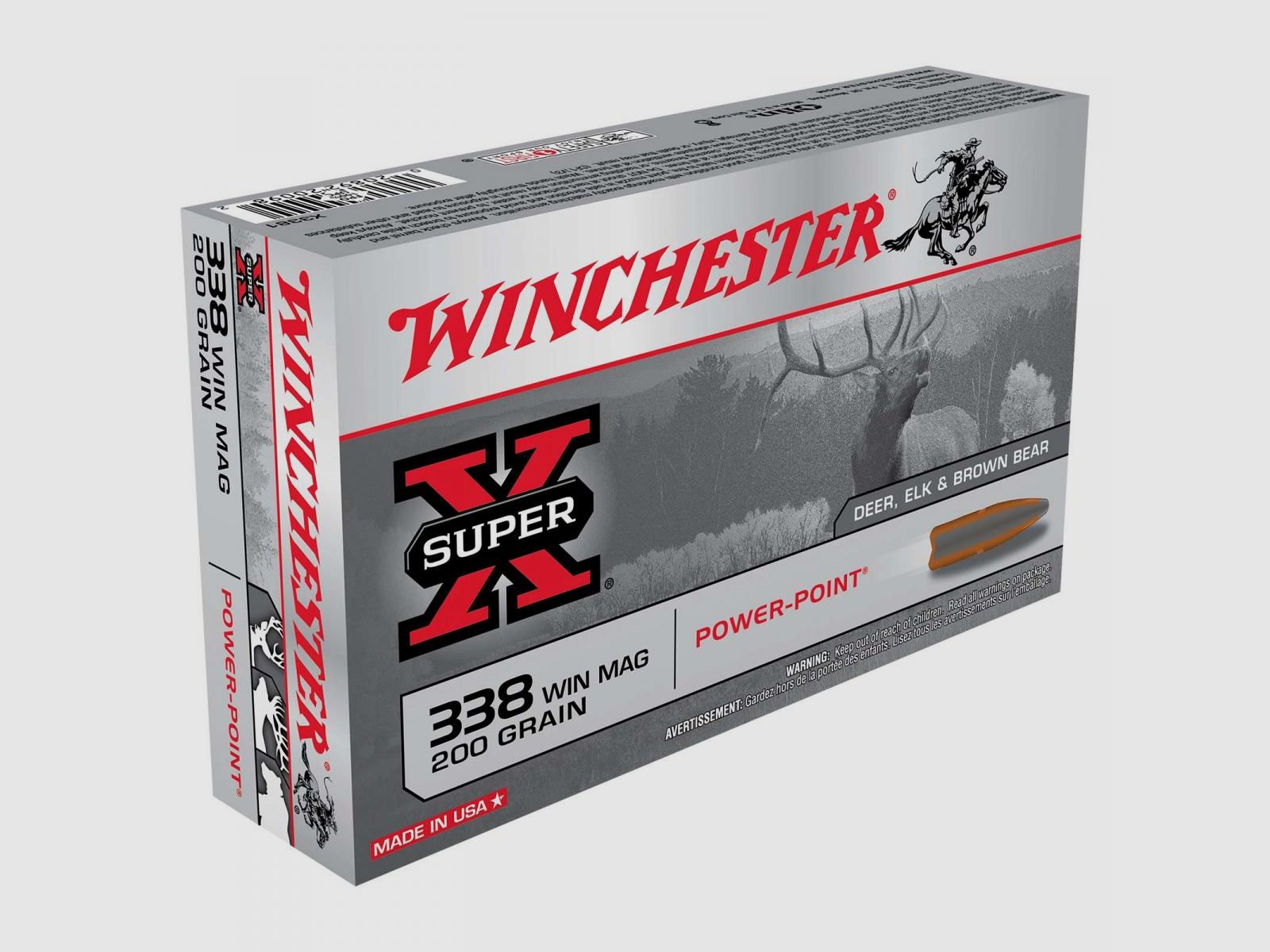Winchester Super-X .338 Win. Mag. 200GR Power Point 20 cartridges