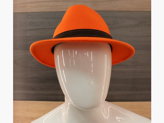 Chapeau Fedora City Wollfilz Orange-Braun avec flip protège oreille