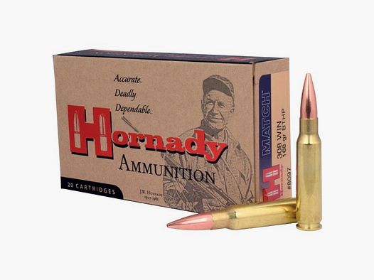 HORNADY 80972 AMMO .308 WIN 168GR BTHP MATCH50/500 13,5 KG