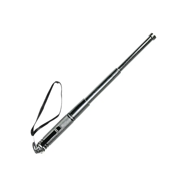 Mini bastone telescopico 13 pollici argento con clip e cinturino per mano