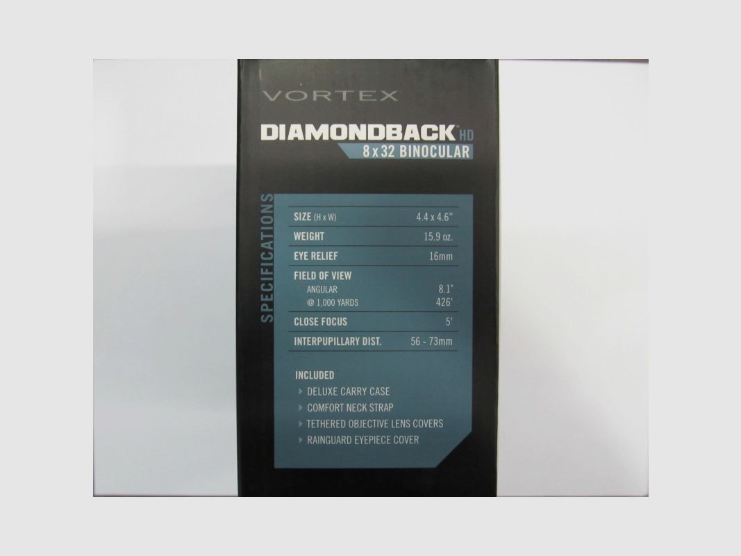 VORTEX BINOCULAR DIAMONDBACK 8X32 HD, image 3 of 3