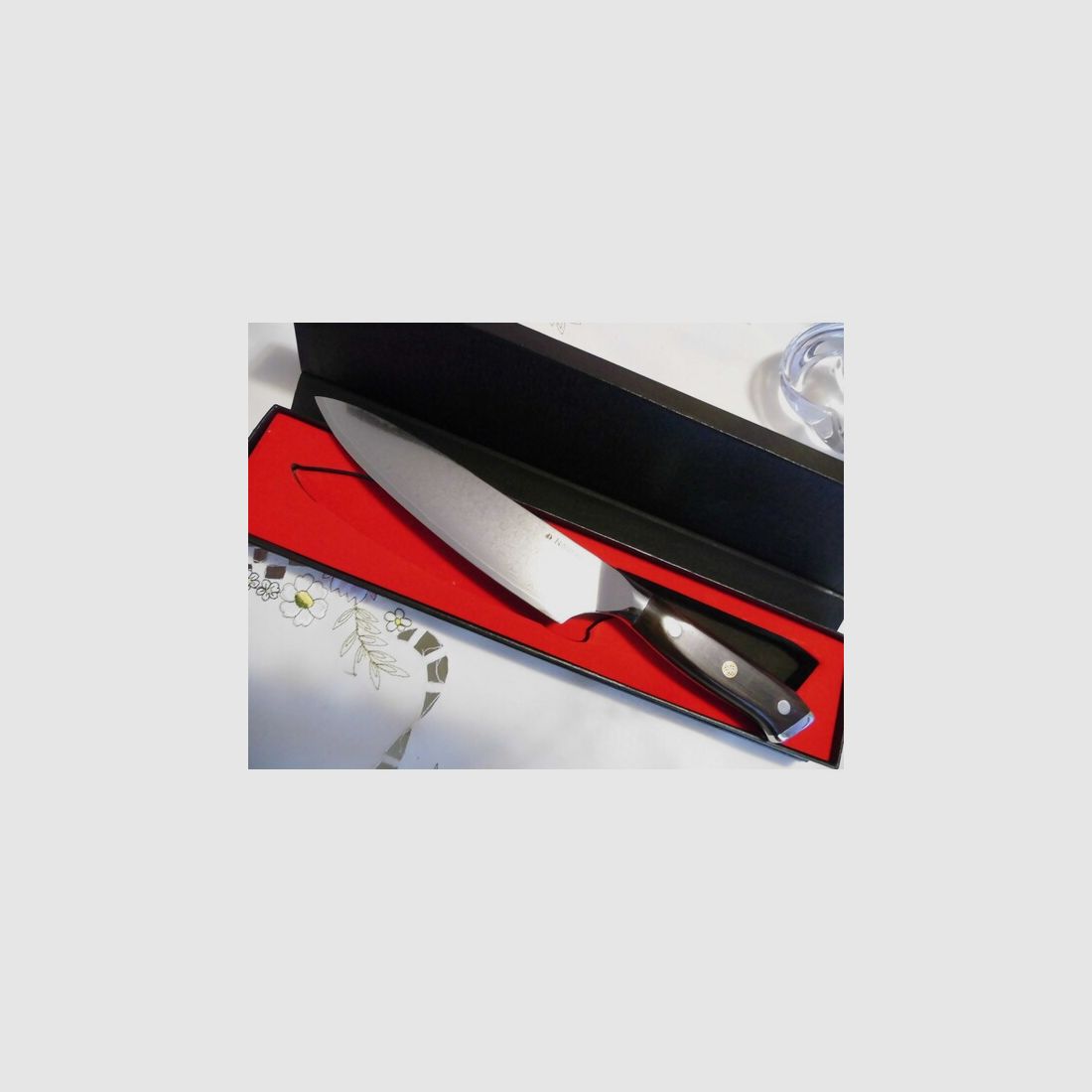 DAMAST-KOCH-VIELZWECK- MESSER -19cm Klinge, 73 Lagen, Heft: afrikanisches Ebenholz NEU