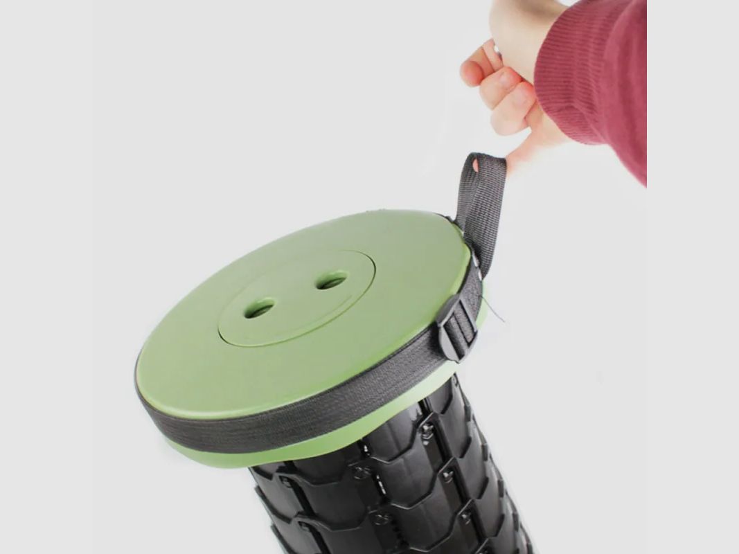 Höhenverstellbarer Kaki- und schwarzer Teleskophocker von 6 bis 45 cm, Bild 5 von 10