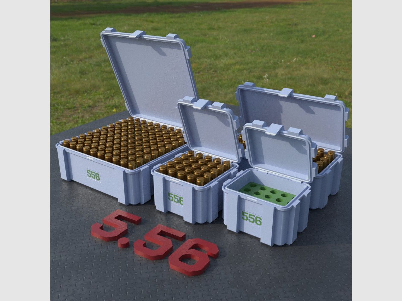 Filamelt munitiekist / .223 Remington / 'klapdeksel' / patroonbox, munitiekist