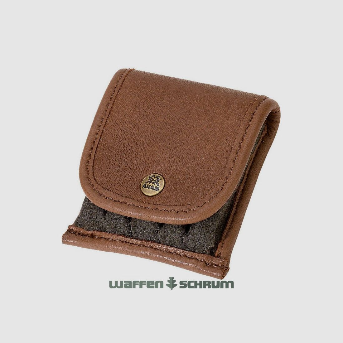 AKAH cartridge case elk leather 3 bullet, 2 shotgun cartridges