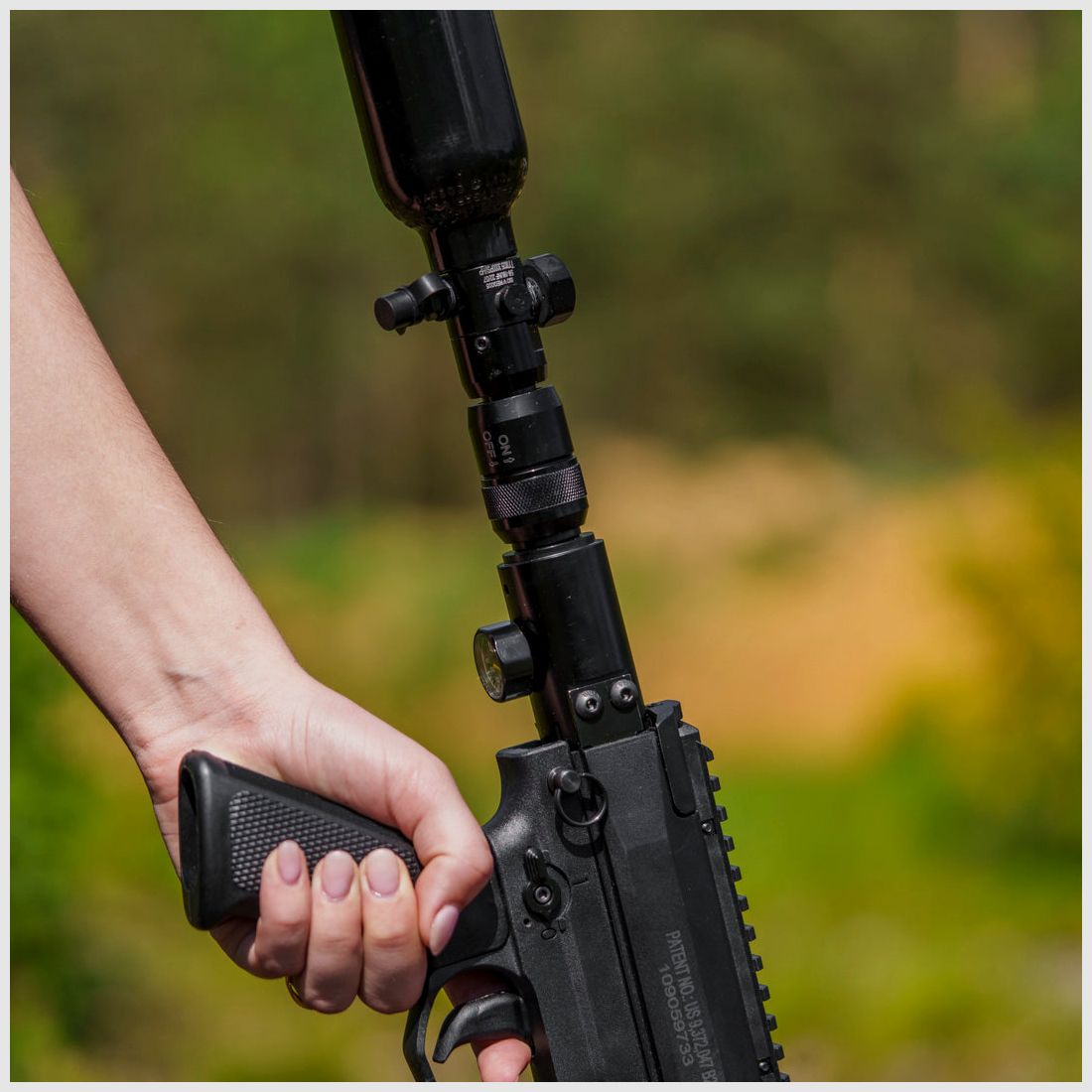 KOMBI | 0.2 LITER HPA Bottle 800 PSI / 1100 PSI + ON/OFF Adapter | BLACK | HPA System | Paintball Marker | RAM Weapons | FSC Pistol | Valken Milsig M17