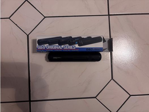 G&G GOMS MK1 Aluminium Tactical Silencer 210mm 14mm- schwarz für Airsoft