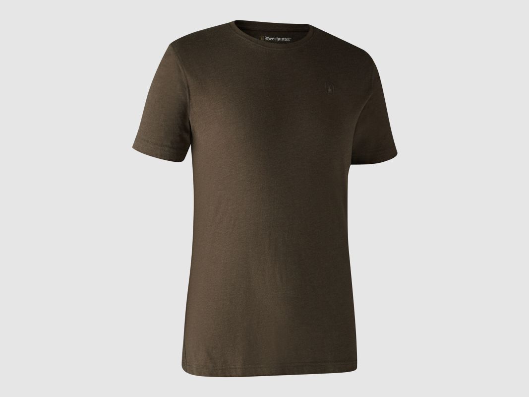 Deerhunter Herren T-Shirt Basic O-Neck 2-Pack Brown Leaf Melange