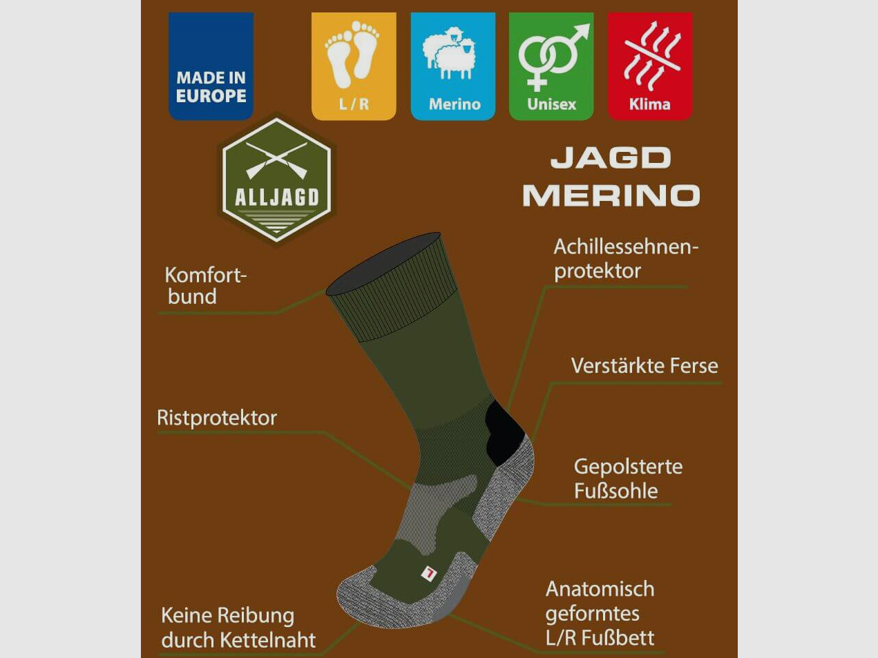 Alljagd Merino-Funktionsocken