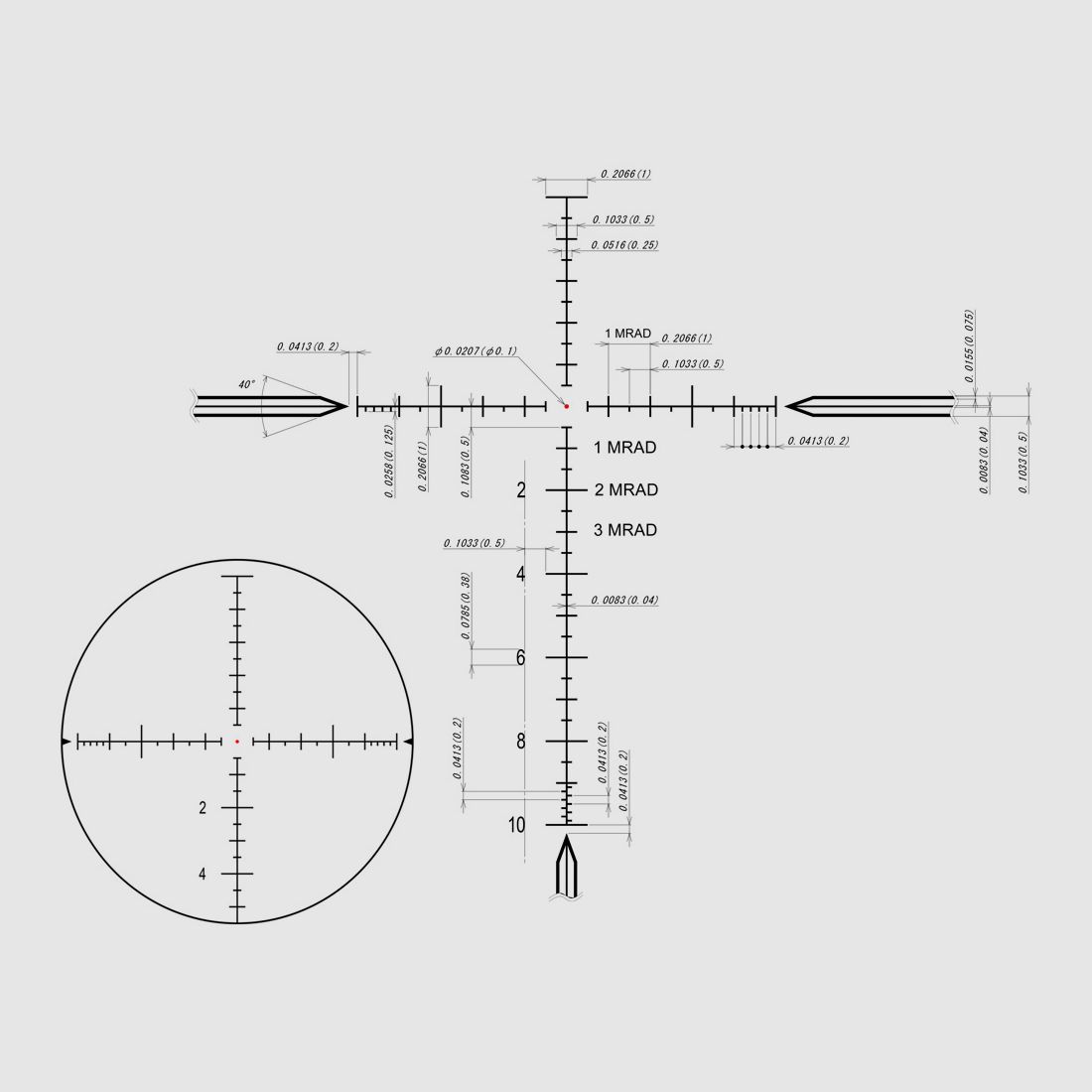 DDoptics 442511137 riflescope DDMP V10 4-40x50 Long Range MRAD tac A