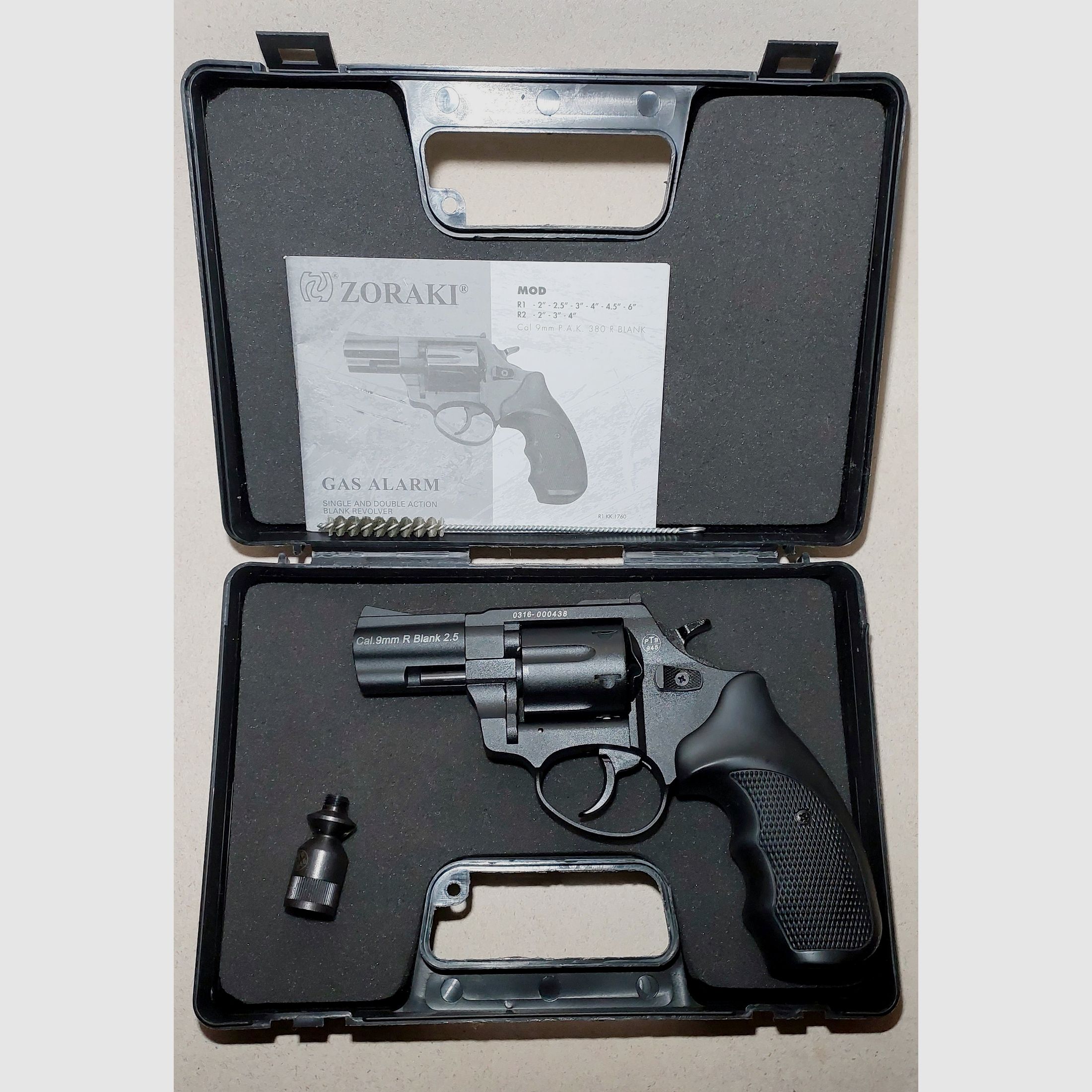 Zoraki R1 2,5 Zoll Revolver Kal. 9mm R.K. brüniert PTB 945 Stahltrommel