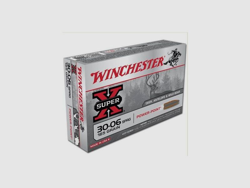 Winchester patroon voor geweer kal. 30-06 SPRG kogel Super X Power Point, afbeelding 1 van 2