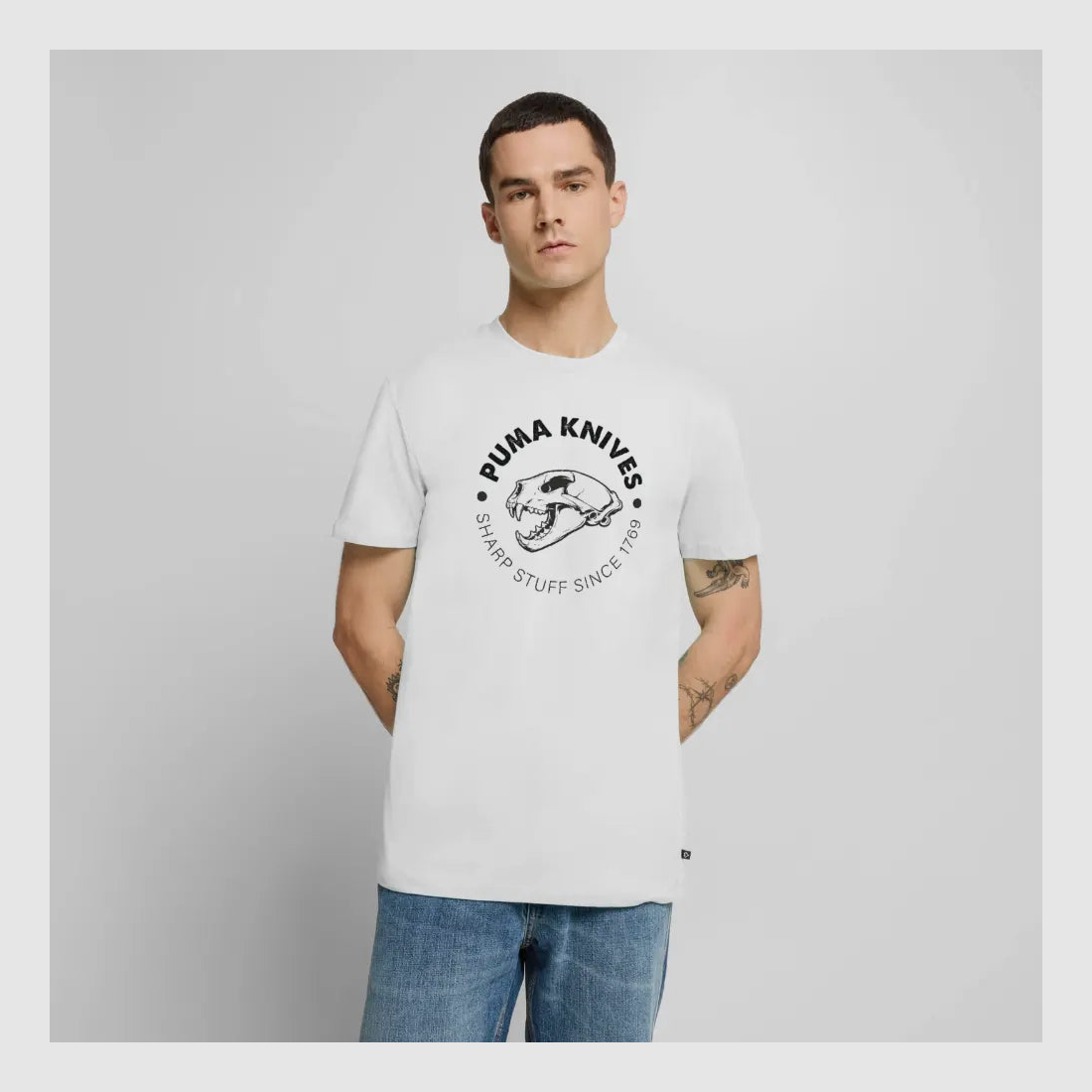 PUMA Heren Premium T-Shirt "PUMA KNIVES Skull BW", afbeelding 27 van 29