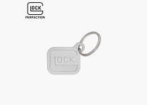 Glock Schlüsselanhänger „Logo“ – Metall versilbert – Silber – ca. 2,8 × 2,4 cm