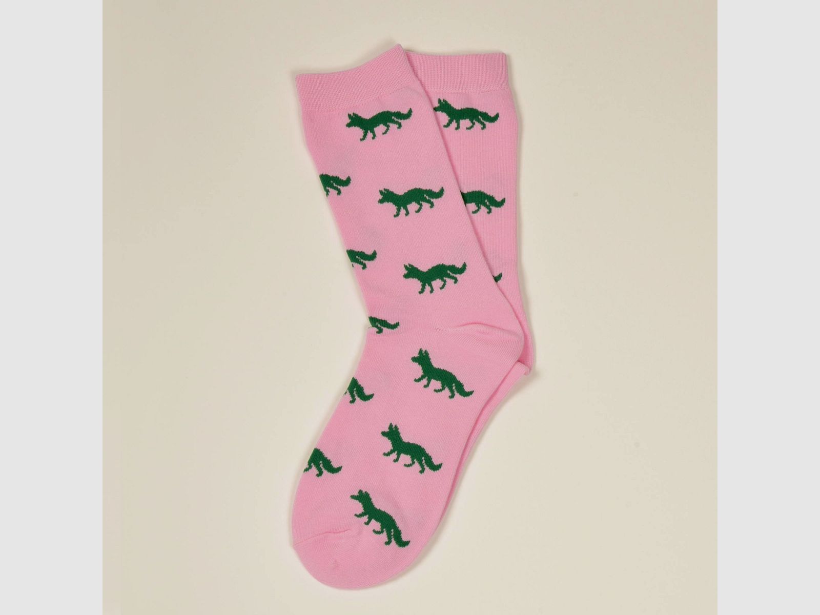 Rosa Socken, Fuchs in Grün 41-46