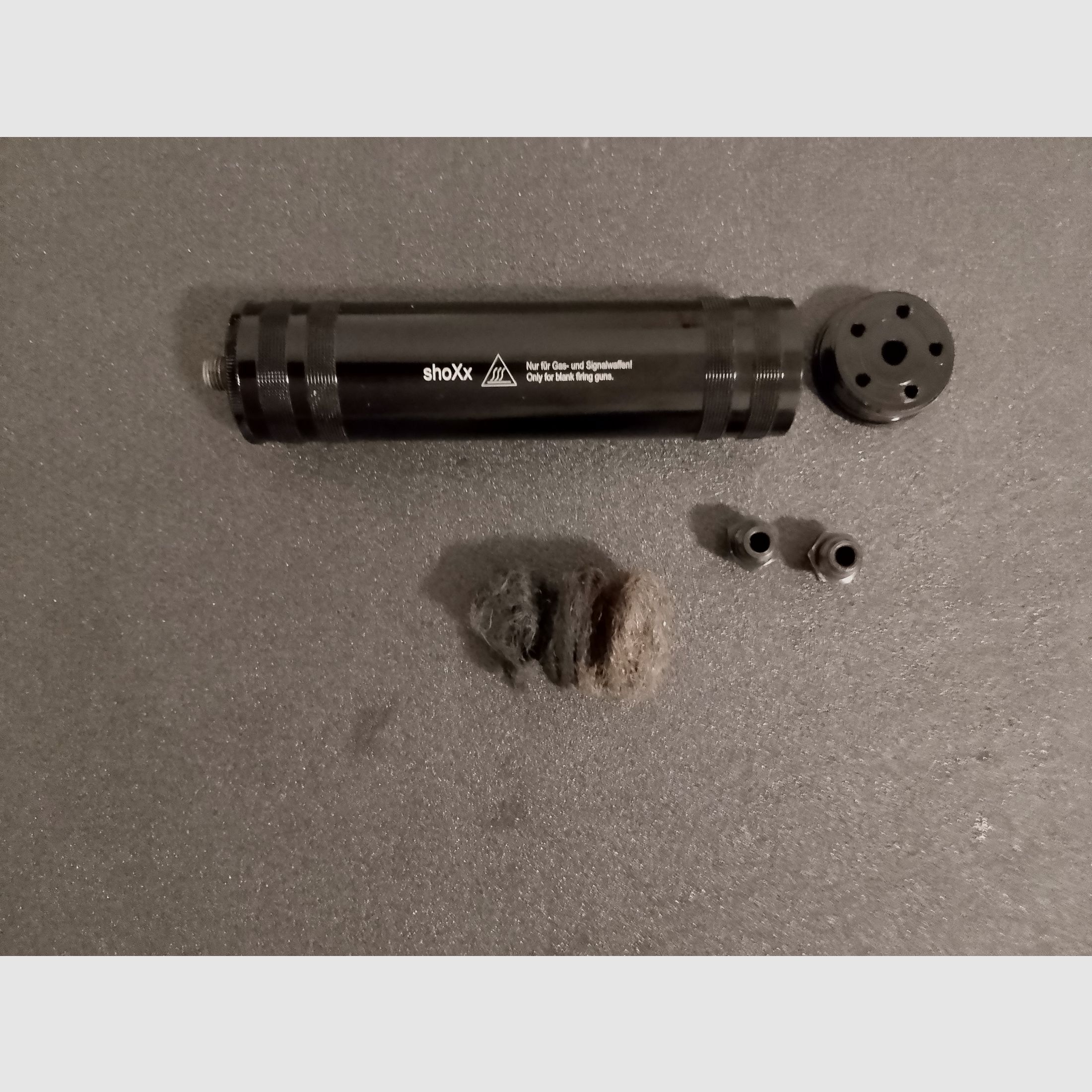 VK Shoxx silenziatore per pistola a salve 9mm P.A.K. Nero