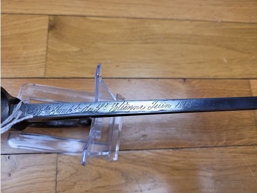 Sehr schöne Chassepot-Bajonett 1866 – Kaiserliche Fabrik St. Etienne – Juni 1868 – mit der gleichen Nummer – TBE