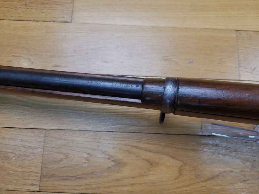 Très beau fusil Mauser argentin 1909 – calibre d&rsquo;origine 7,65×53 – fabrication DWM de 1910 – Armes de la République d&rsquo;Argentine non limées – conforme au type standard model – beaux bois, canon et mécanique impeccables -TBE ++, image 14 sur 30
