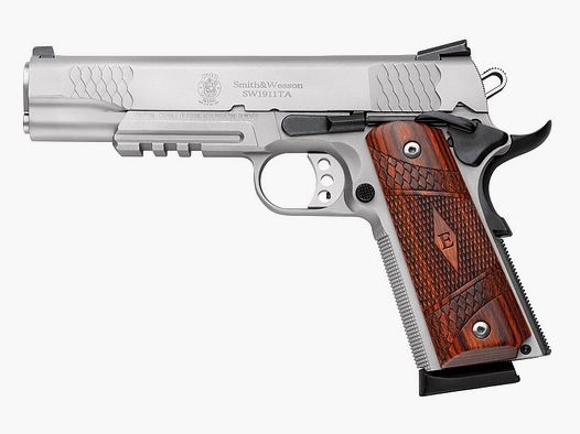PISTOLET S&W 1911TA E-SERIES SILVER 5″ CAL.45ACP 8 COUPS