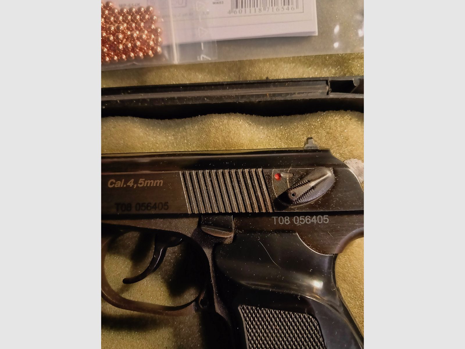 Baikal MP 654 K Makarov T08, CO2 4,5 mm BB, in buone condizioni, perfetto funzionamento TOP, immagine 2 di 20