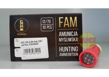 Shotgun ammunition 3/0 ZAT 32 g Fam Pionki cal. 12/70