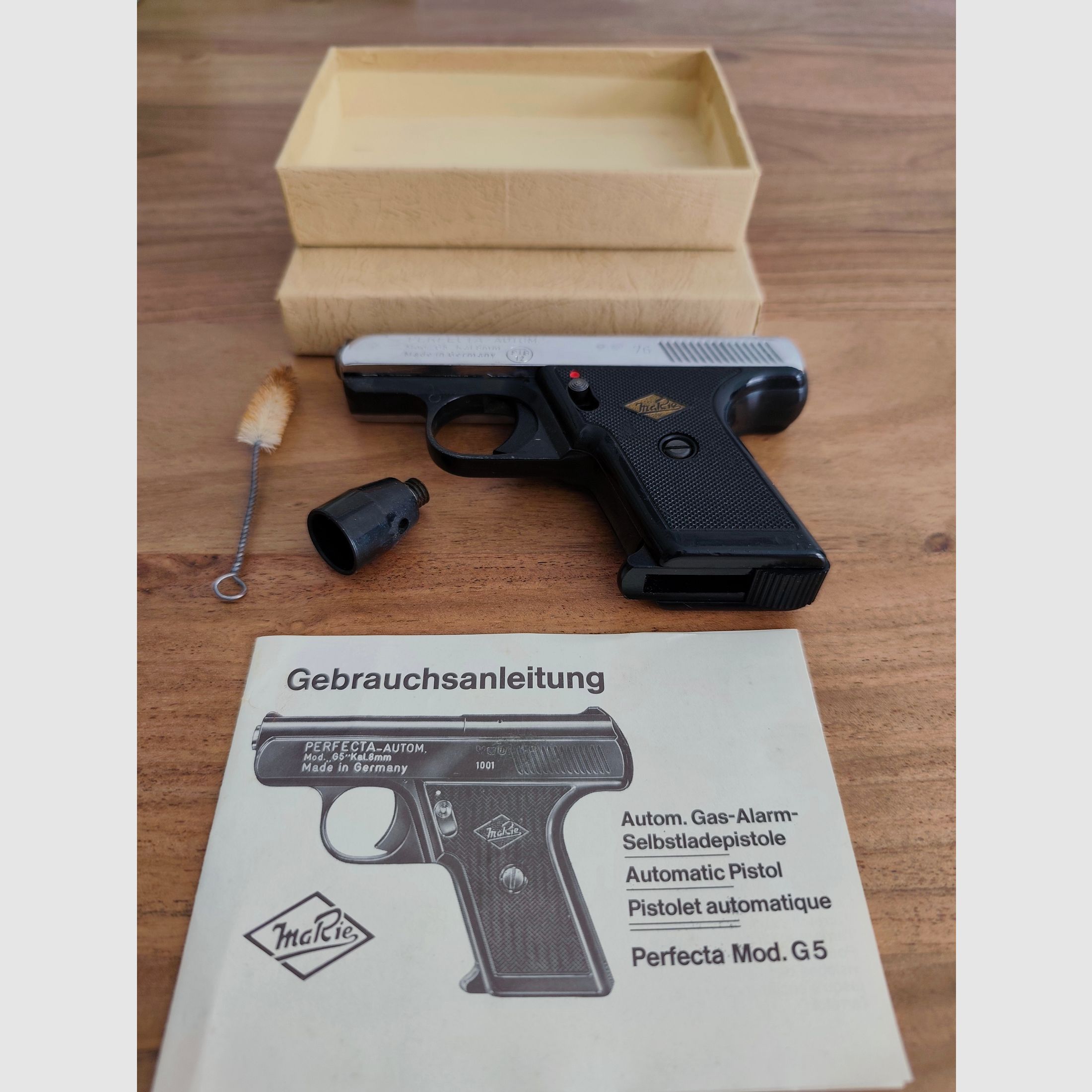 Sehr seltene Mayer & Riem PERFECTA G5 in Teil Nickel   PTB 12