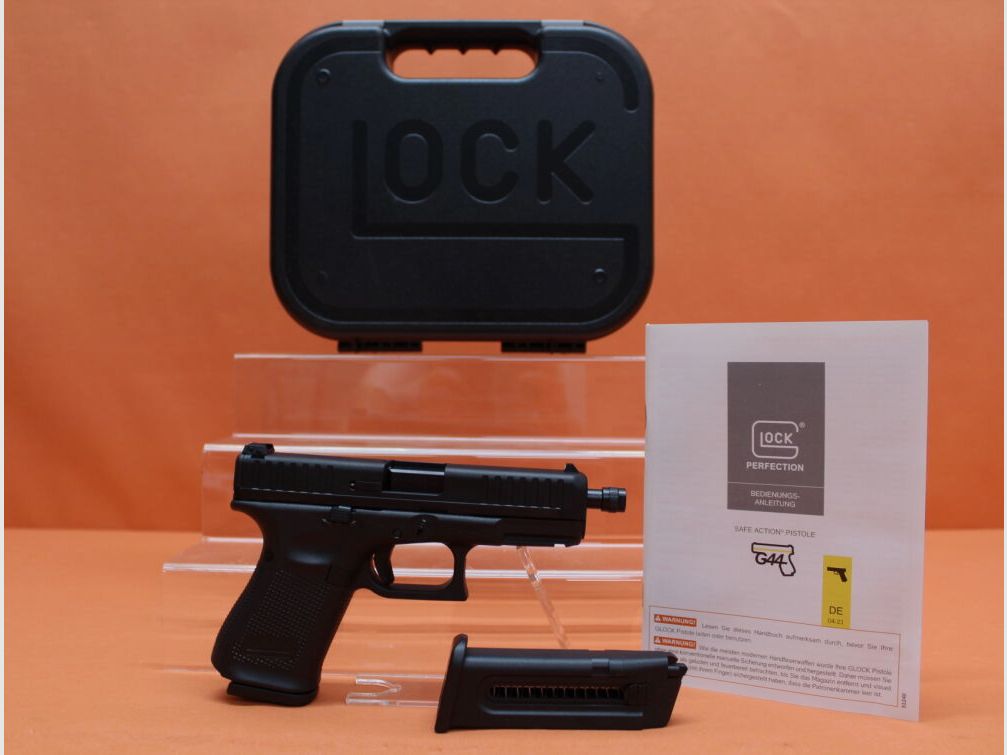 Glock Ha.Pistole .22lr Glock 44 Gen5 118mm Lauf/ Mündungsgewinde M9x0,75/ Reservemagazin (.22L.R./ .22lfb)