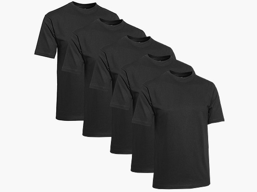 Clique T-Shirt Herren 5er-Pack Schwarz