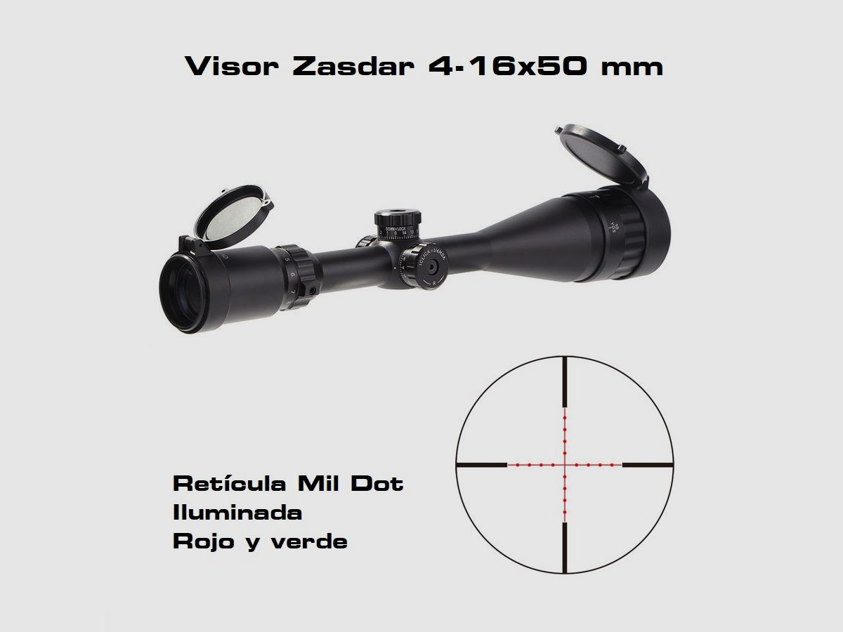 Visier Zasdar 2,5-15X50 mm. Ret. 4C beleuchtet
