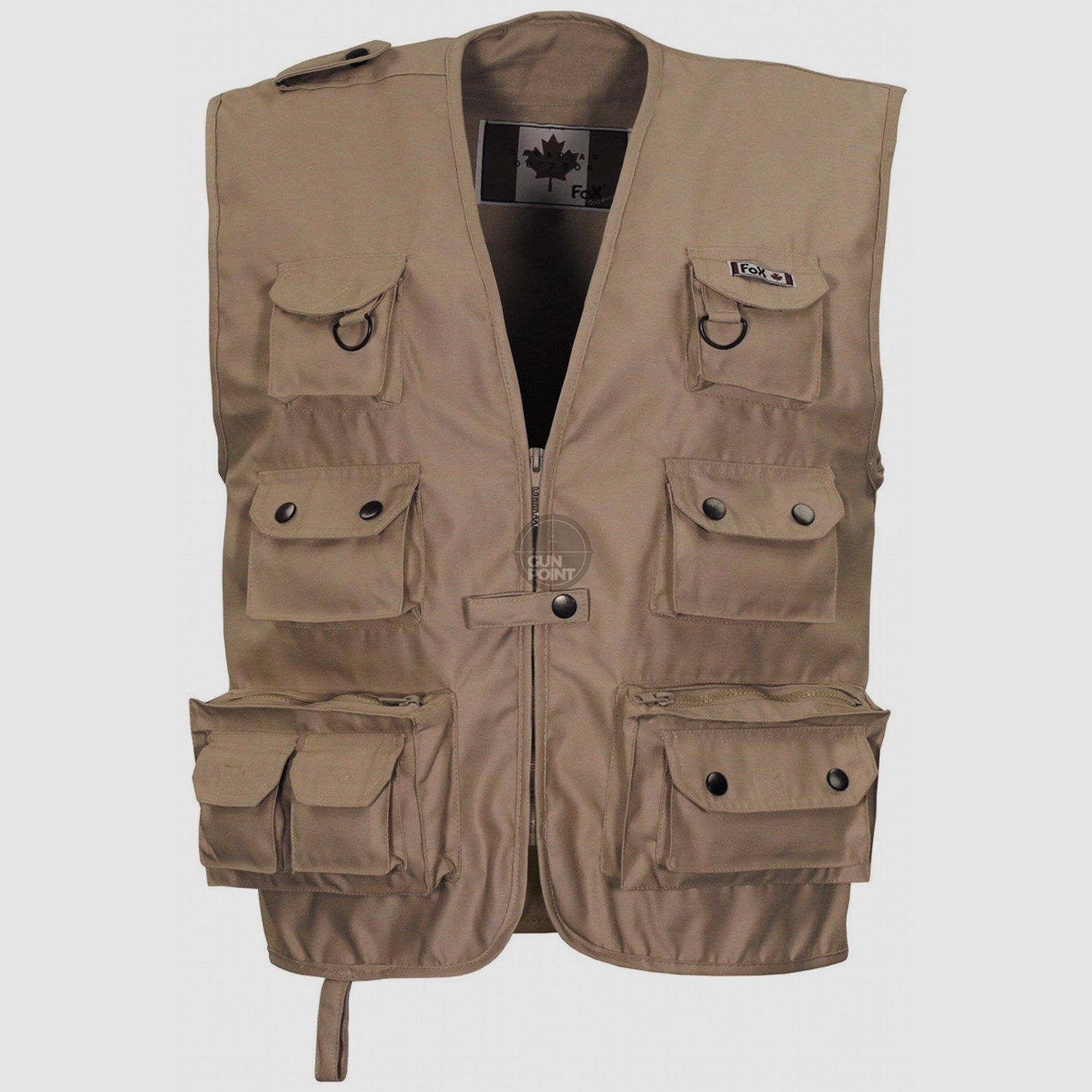 Outdoor vest, khaki, heavy version